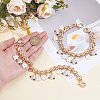 2Pcs Alloy Pink and White Enamel Flower Tassel Bag Decorative Chains AJEW-BBC0001-05-3