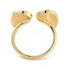 Wing Rack Plating Brass Micro Pave Cubic Zirconia Open Cuff Rings for Women RJEW-Z059-07G-3