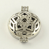 Rack Plating Hollow Brass Diffuser Locket Pendants KK-S662-P-1