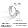 Irregular 304 Stainless Steel Cuff Open Rings for Women EA3390-2-2