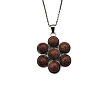 Synthetic Goldstone Flower Pendant Necklace FO7861-11-1