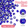 3 Strands Handmade Evil Eye Lampwork Round Bead Strands LAMP-HY0001-13A-2