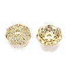 Brass Micro Pave Clear Cubic Zirconia Bead Caps KK-Q071-17G-02-2