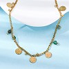 304 Stainless Steel Rhinestone Disc Bib Necklaces NJEW-U026-02G-3
