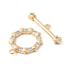 Brass Pave Clear Cubic Zirconia Toggle Clasps KK-P234-87G-3