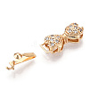 Brass Micro Pave Clear Cubic Zirconia Box Clasps KK-G491-02G-2