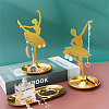 Dancer Iron Earring Display Stands with Round Tray EDIS-WH0016-019B-4