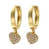 Heart Brass Hoop Earrings EJEW-Z086-09G-4