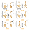   6 Pairs 3 Style Shell & Starfish Steel Asymmetrical Earrings with ABS Imitation Pearl Beaded EJEW-PH0001-15-2