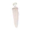 Natural Rose Quartz Pointed Pendants G-P487-02P-2