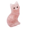 Natural Rose Quartz Carved Fox Figurines Statues for Home Office Desktop Feng Shui Ornament G-Q172-14A-2