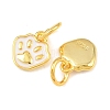 925 Sterling Silver Enamel White Paw Print Charms STER-A049-05G-2