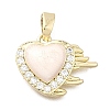 Brass Micro Pave Cubic Zirconia Pendants KK-P336-40G-01-1
