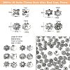 200Pcs 10 Styles Tibetan Style Alloy Bead Caps TIBE-CJ0001-22-2