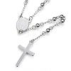 Non-Tarnish 304 Stainless Steel Rosary Bead Necklaces NJEW-D285-42P-2