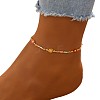 Flower Brass Enamel Link Anklets WG09DCF-01-2