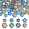 48Pcs 8 Styles Brass Enamel Bead Caps KK-PH0014-51-1
