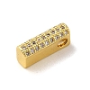 Brass Micro Pave Clear Cubic Zirconia Charms ZIRC-C009-01G-I-2