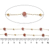 Natural Rhodochrosite & 304 Stainless Steel Beads Link Chains CHS-K021-08A-03-3