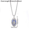 Religion Alloy Enamel Oval with Virgin Pendant Necklaces WG926A5-01-1
