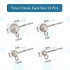 Unicraftale 40Pcs 4 Size 304 Stainless Steel Stud Earring Findings STAS-UN0044-43-3