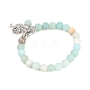 Natural Amazonite Stretch Bracelets BJEW-F262-A09-5