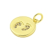 Round Rack Plating Brass Micro Pave Clear Cubic Zirconia Pendants KK-U021-01G-2