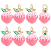 8Pcs Brass Micro Pave Cubic Zirconia Pendants KK-BBC0027-43-1