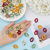 SUPERFINDINGS 100Pcs 5 Colors Opaque Acrylic Linking Rings FIND-FH0006-20-3