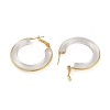 Brass with Transparent Resin Hoop Earrings EJEW-Q391-27G-3