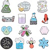 14Pcs 14 Styles Black Alloy Chemistry Theme Brooches JEWB-SC0001-48-1