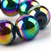 Electroplate Transparent Glass Beads Strands EGLA-Q062-8mm-D02-4