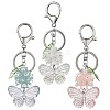 3Pcs 3 Colors Butterfly & Flower Acrylic Pendant Keychain KEYC-JKC00988-1