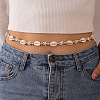Summer Beach Dyed Synthetic Turquoise Starfish & Natural Cowrie Shell Beaded Belly Chains WG33282-04-1