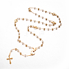 304 Stainless Steel Rosary Bead Necklaces NJEW-L414-07-1