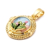 Brass Enamel Pendants KK-P291-05G-2