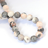 Natural Pink Zebra Jasper Round Beads Strands G-E334-6mm-11-4