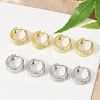 Stripe Brass Enamel Hoop Earrings EJEW-M082-02PG-1