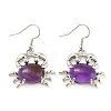 Natural Amethyst Crab Dangle Earrings G-Z033-13P-03-1