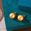 925 Sterling Silver Round Stud Earrings EJEW-TAC00030-01-5