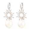 Sun Brass Hoop Earrings EJEW-Z164-13P-4