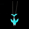 Luminous Glow in the Dark Alloy Whale Pendant Necklaces PW-WG69052-03-1