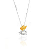 Duo Tone Alloy Pig Pendant Necklaces for Women WG5FB3B-01-1
