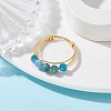 Natural Round Apatite Beaded Finger Rings RJEW-TA00118-02-2