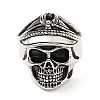 316 Stainless Steel Skull Finger Ring RJEW-C030-07E-AS-2