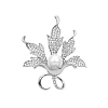 Maple Leaf Alloy Full Crystal Rhinestone Brooches for Backpack Clothes PW-WG34212-02-2