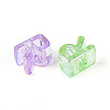 UV Plating Transparent Acrylic European Beads OACR-M027-02R-3