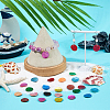 Natural Akoya Shell Dyed Disc Charms SHEL-WH0005-05D-5