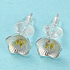 Two Tone 999 Sterling Silver Stud Earrings STER-P052-A05-S-2