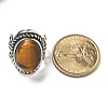 Natural Tiger Eye Adjustable Rings RJEW-I108-01AS-12-5